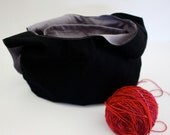 New Improved purse Project Pouch - YOU PICK COLORS pouch, Knitting Bag - Errand Runner -  Custom Black Canvas or Natural Canvas.