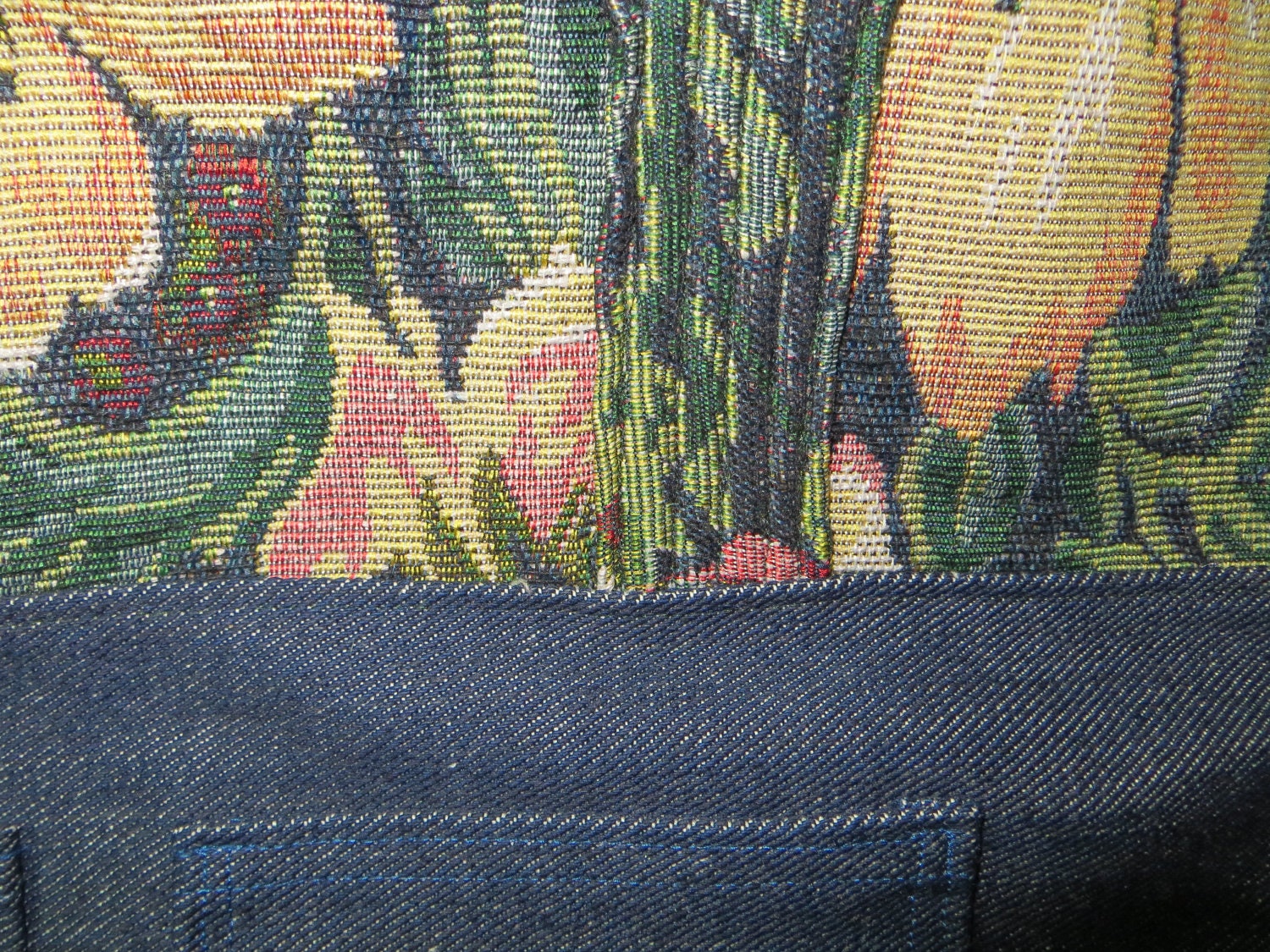 Market Tote Jeans and Canvas Bag Large