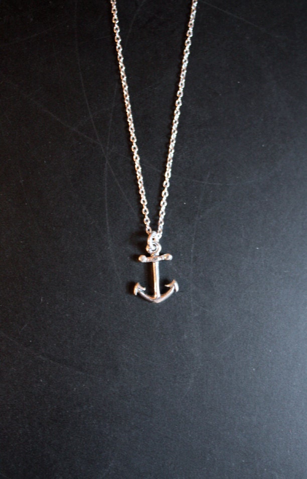 Anchor necklace -  sailor, nautical, Navy, silver charm necklace, unisex necklace