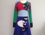 Upcycled Girls Dress Handmade Upcycled Dress Repurposed Pieced Tunic Size 12 (Europ. size 158/164)