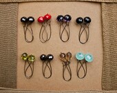 Crystal Earring with Gunmetal Drop Hoop