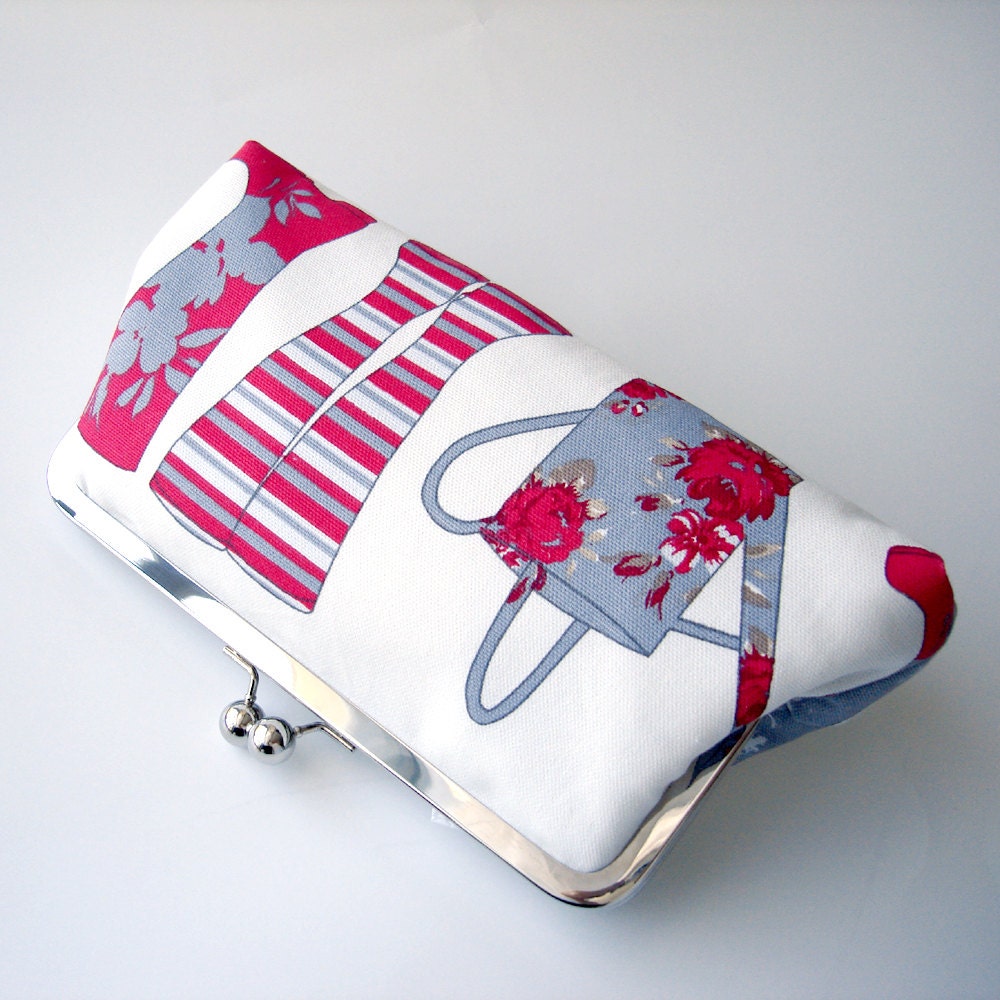 Ready to ship sale Kisslock Frame Clutch Wellington Boots English Garden Bridesmaid Bride Wedding Preppy Prep Bridal