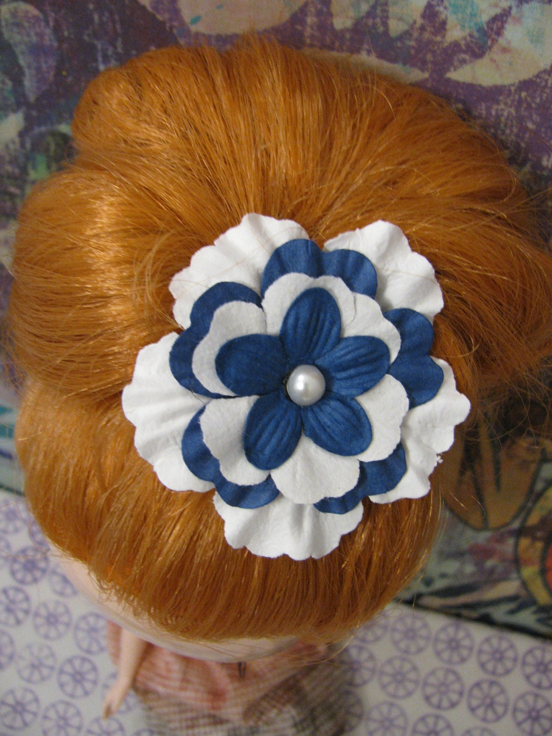 true blue hair flower