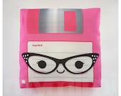 Decorative Pillow, Mini Pillow, Geekery Toy Pillow - Chic Pink Floppy Disk