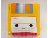 Decorative Pillow, Mini Pillow, Geekery Toy Pillow - Yellow Floppy Disk