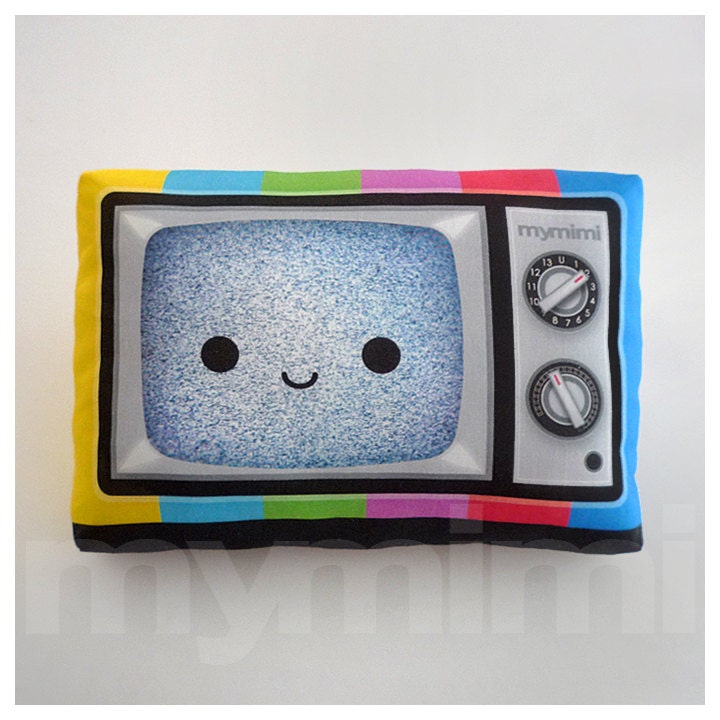 Decorative Pillow, Mini Pillow, Retro Toy Pillow - Happy Color TV