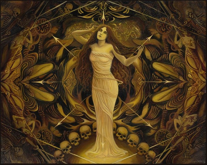 Eris Goddess of Chaos Discordia ACEO ATC Fine Art Print