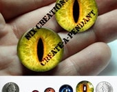24mm 1 inch Handmade Set of Glass Yellow Dragon Glass Taxidermy Eyes Cabochons for Steampunk Jewelry and Pendant Making
