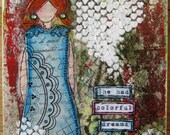 She Had Colorful Dreams Collage Print