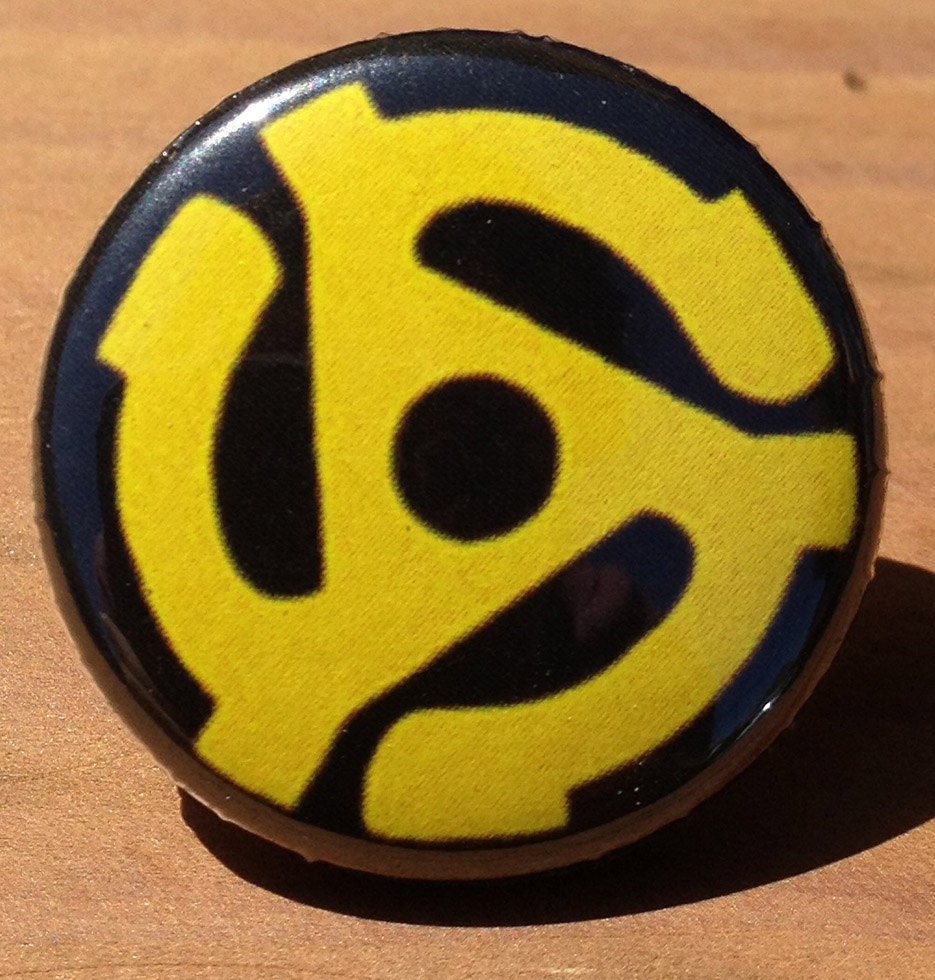 Record spacer 1 inch pinback button