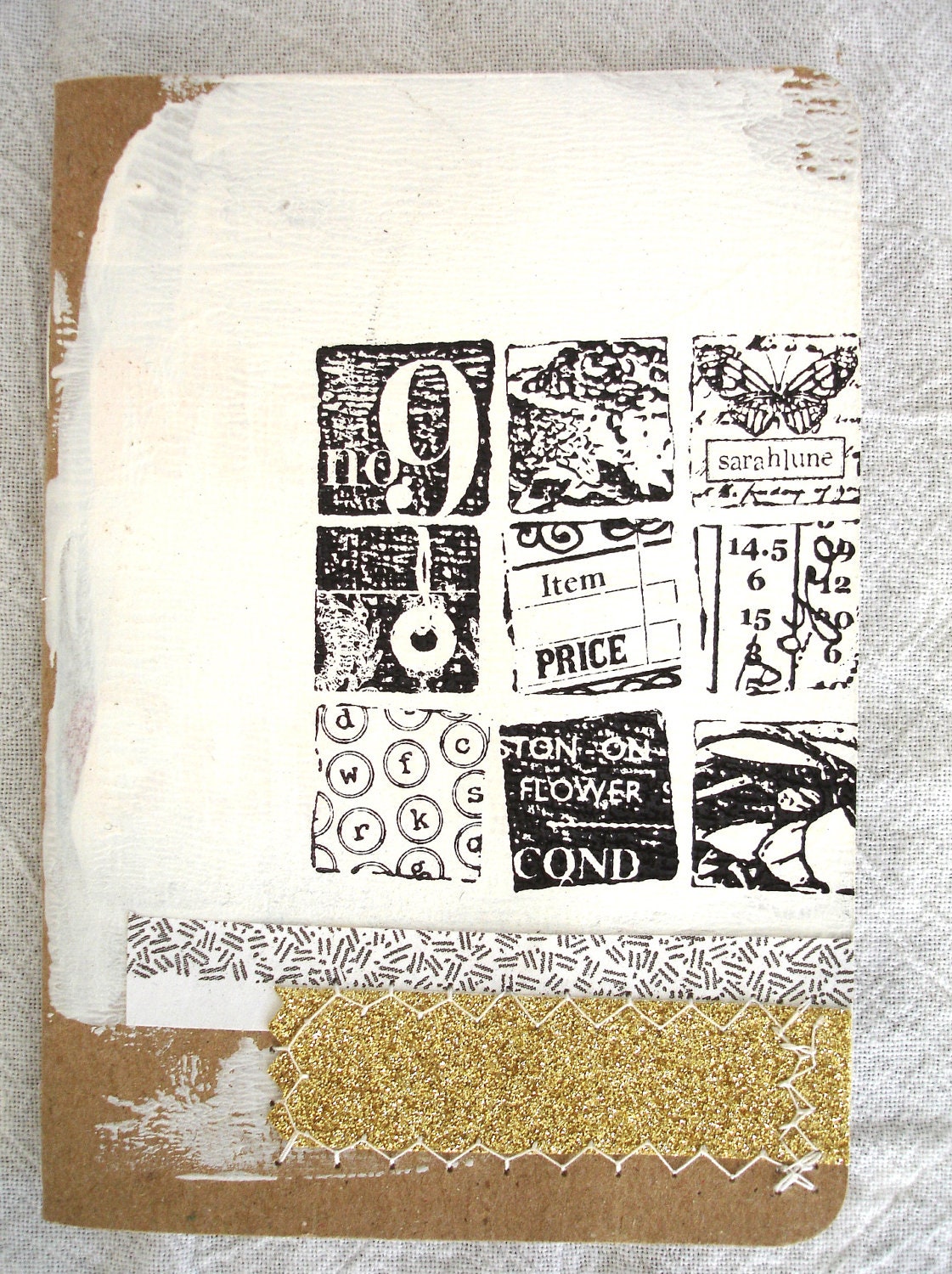 Collaged with glitterness notebook sketchbook planner journal