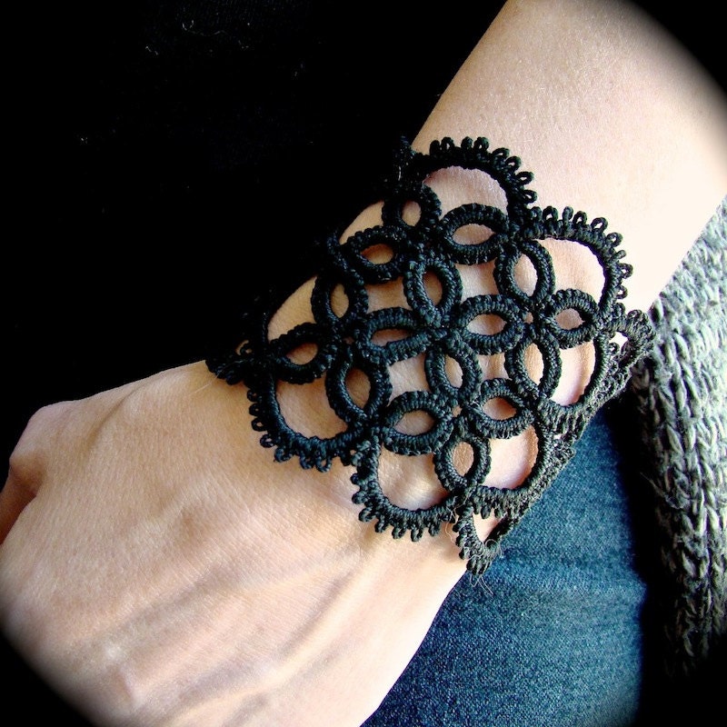 Tatted Lace Cuff Bracelet - Illusion