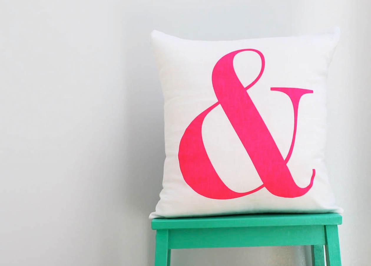 Ampersand Cushion Pink