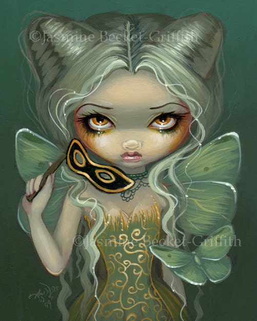 Masquerade of Moths mask nymph fairy art print by Jasmine Becket-Griffith 8x10