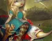 Alice and the Bosch Birds hieronymus wonderland  fairy art print by Jasmine Becket-Griffith12x16 BIG