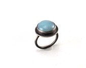 Pool Ring - Sterling Silver and Amazonite Size 7.5 OOAK