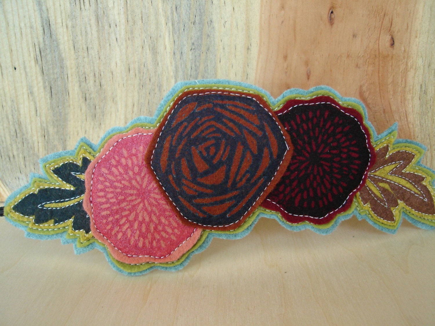Hand Printed Floral Headband