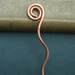 Simple Spiral Wavy Copper Hair Stick or Shawl Pin - Long Hair Accessory- Metal Hair Toy