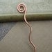Simple Spiral Wavy Copper Hair Stick or Shawl Pin - Long Hair Accessory- Metal Hair Toy