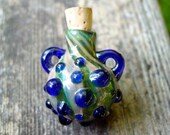 Glass Stash bottle focal pendant - Ocean Swirl