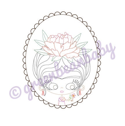 Portrait of Frida Kahlo Digital Embroidery Patterns