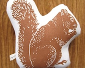 LIMITED EDITION block print squirrel stuffie