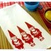 Kitchen Towel Red Gnome Tea Towel CUTE screenprint retro kitchen Indie Housewares