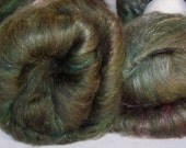 DARK FOREST- wool silk tencel batts 3 ozs