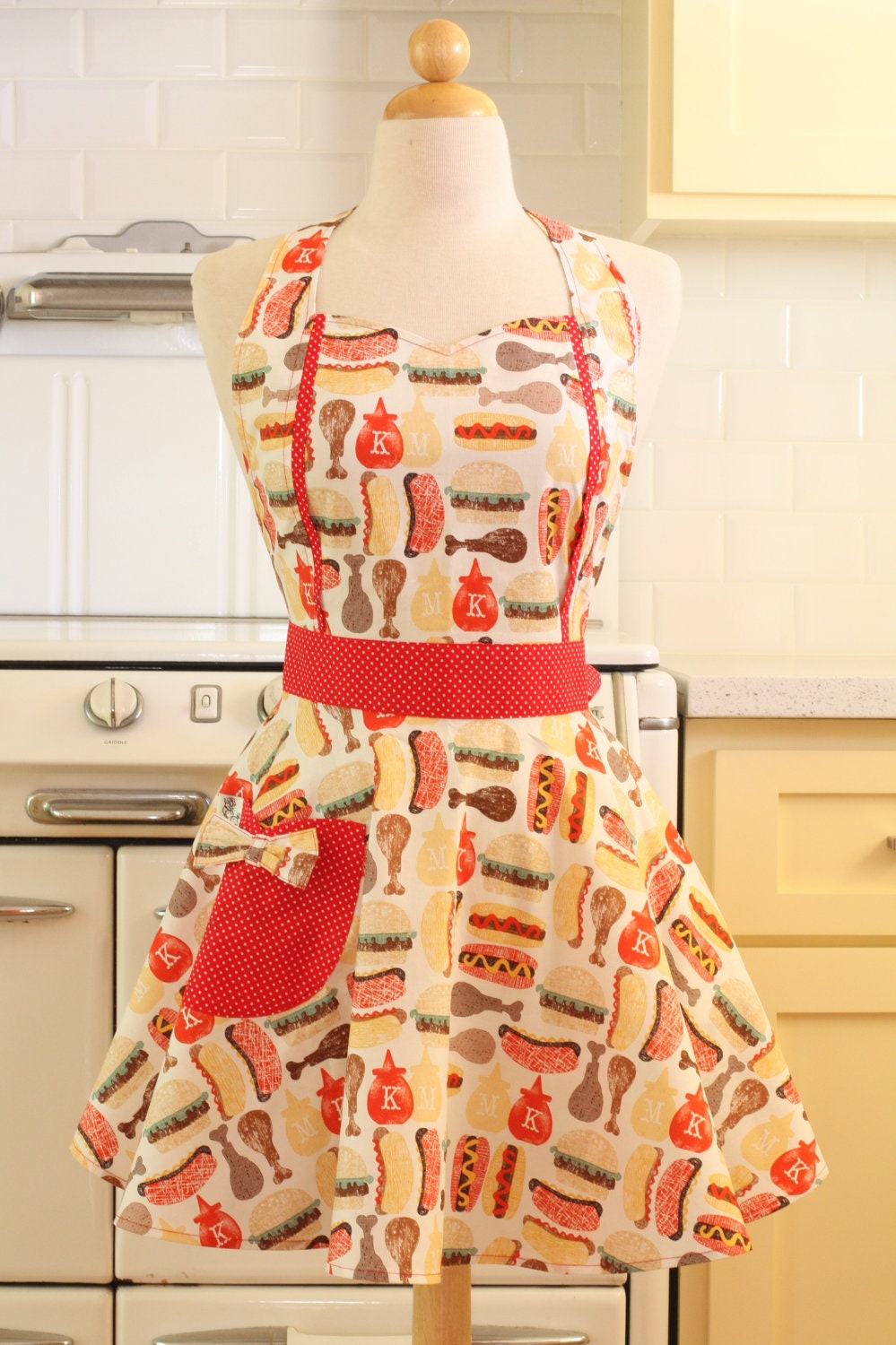 Retro Apron Hot Dog and Hamburger