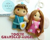 Tooth Guardian Angel - Losing Tooth Keepsake (your choice boy or girl) with one Free Embossed Letterpress Tooth Fairy Certificate of Record