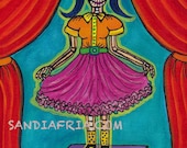 Chiquita, 8x10 inches, original Dia de Los Muertos Painting, folk art
