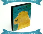 Personalize Your Pooch - Dog Art Block - 4 in x 5 in - Whimsical Dog Art Print - Dog Wall Decor - Dog Wall Art - Gift - Fathers Day Gift