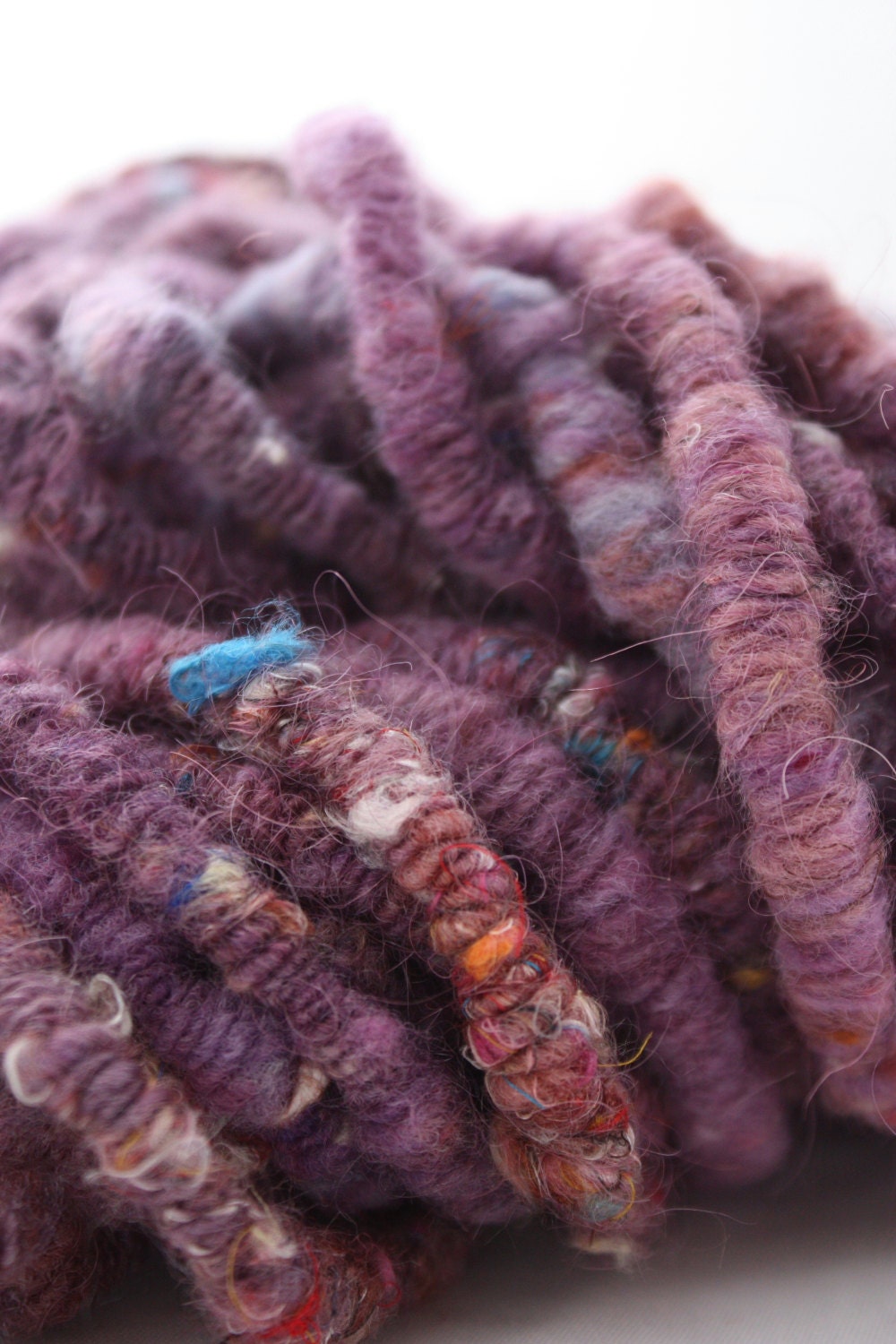 CIRCUS SERIES - PURPLE - corespun super coiled handspun art yarn