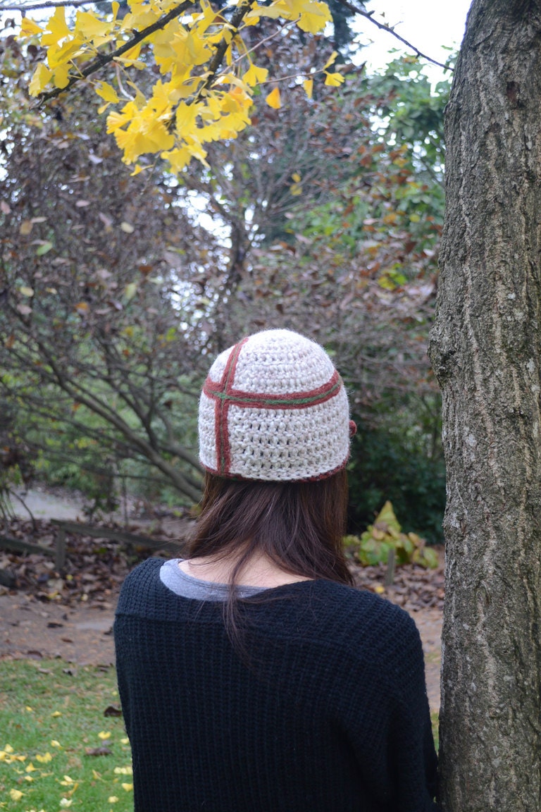 Wool brim hat with cross motif- Frederiksberg