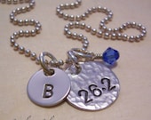Personalized Necklace - Marathon Charm Necklace - 26.2 - Hand Stamped Initial - Sterling Silver - Personalized Jewelry - Runners Necklace