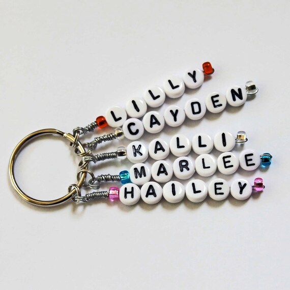 Name Key Ring Keychain Childrens Personalized By Stargazinglily