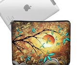 Zippered iPad Case MADART iPad Cover iPad Bag  iPad Sleeve Ipad 4 3 2 1 Apricot Moon Blue gold