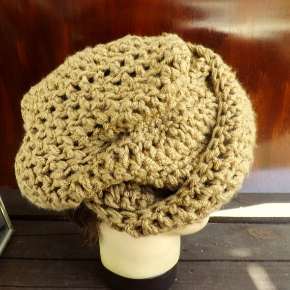 Crochet Hat Women Hat - Womens Beanie Hat in Almond Dark Beige Brown - Crochet Womens Hat - Custom Order