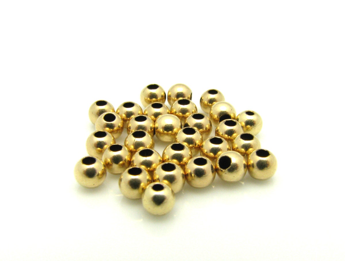 14K Gold Filled round beads, 3mm, 30 pieces,