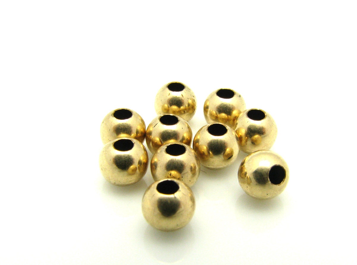14K Gold Filled round beads, 4mm, 10 pieces,