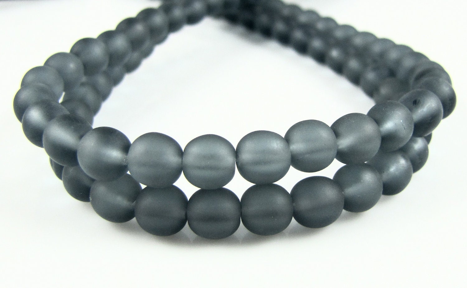 Czech Glass Druk - Matte Montana Blue 6mm - 50 Beads