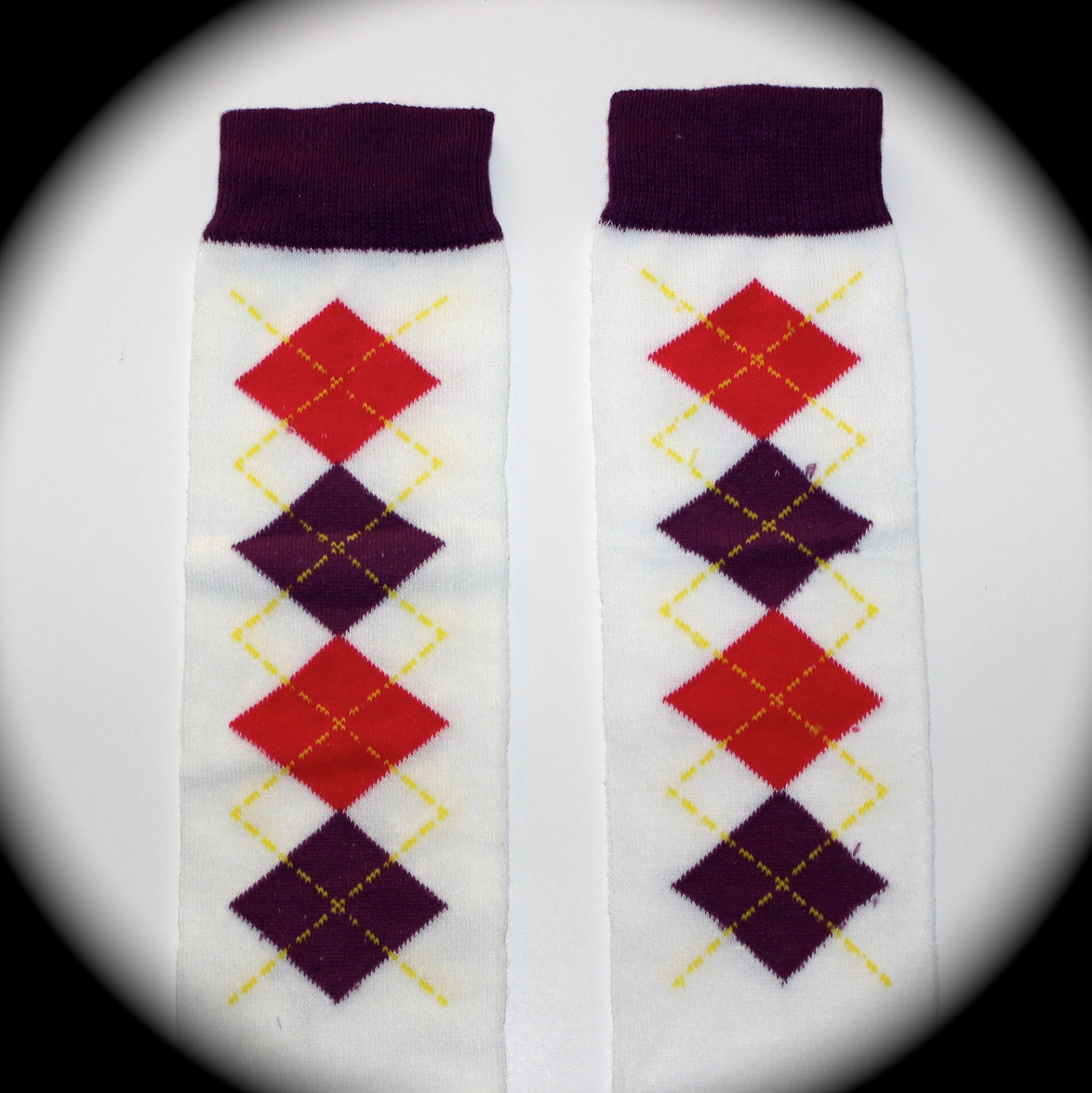 Pink and Purple Argyle Leg Warmers one size fits 5 months to pre teen