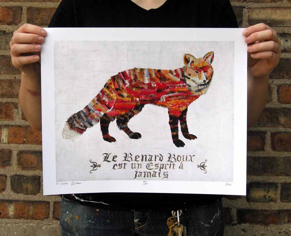 Red Fox Art Print on Paper, 11x14 Print