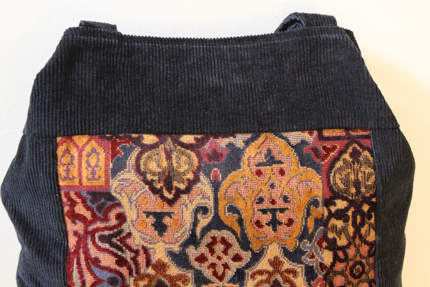 Ready to Ship - Extra Large Tote Bag - Tapestry with Corduroy