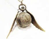 The Steampunk Snitch - Brass Pocketwatch Necklace
