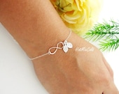 Infinity Bracelet, TWO Initials Bracelet, Personalized Infinity jewelry, Monogram Bracelet, Couple Monogram Jewelry, Mothers bracelet