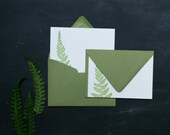 Woodland Ferns: Letterpress Flat Cards & Envelopes