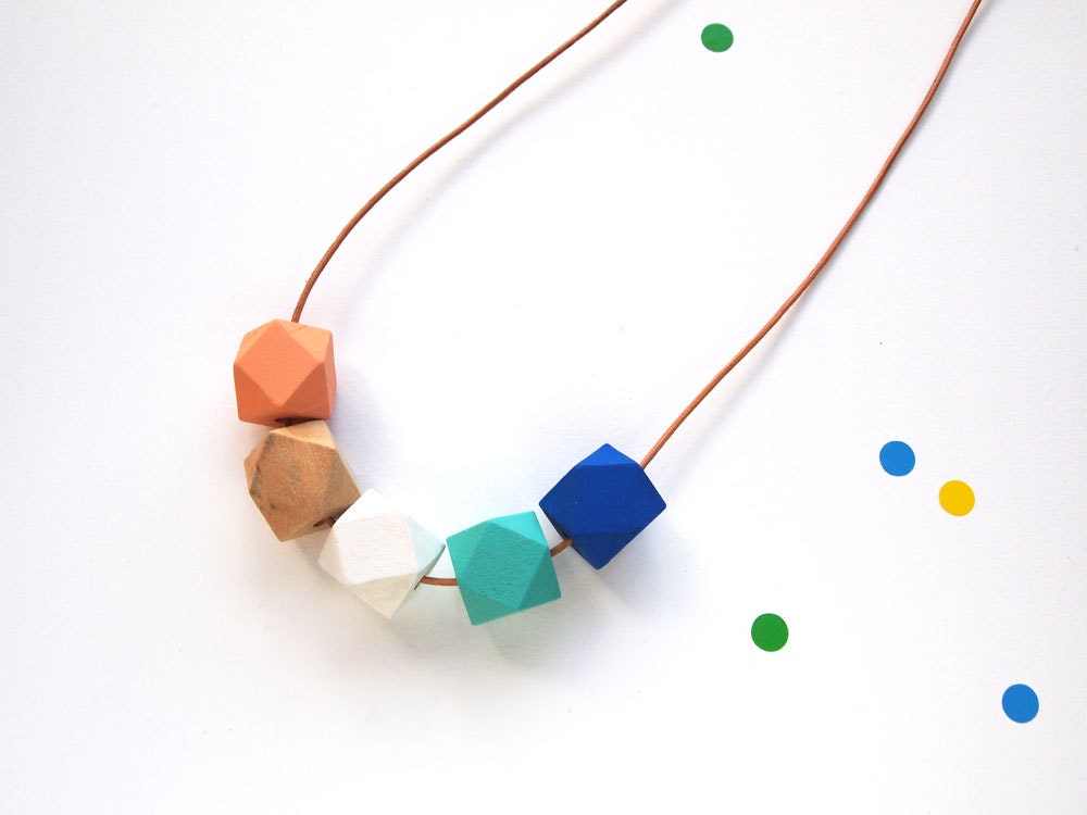 Wooden Geometric Necklace