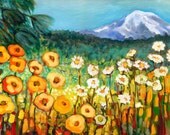 Vibrant Landscape - A Mountain View No 2 - 8 x 14 inch Bamboo Fine Art Print by Jenlo