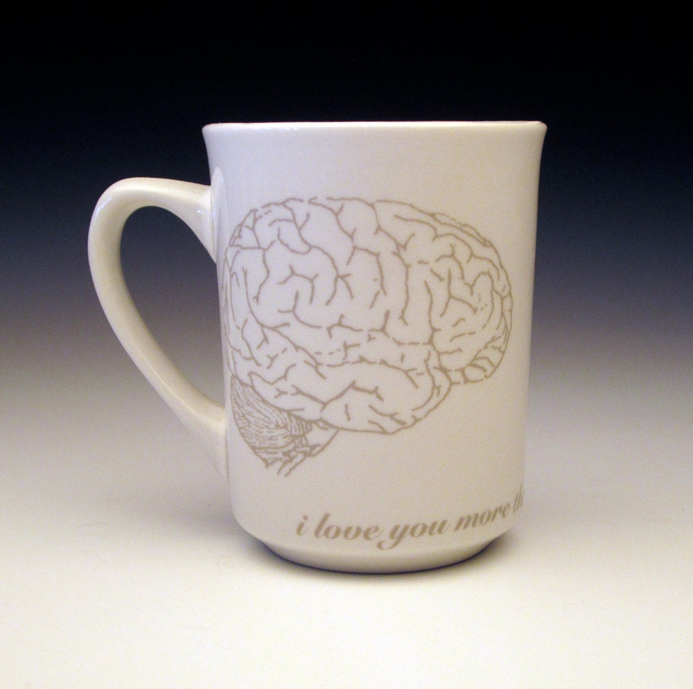 i love you more than zombies love brains CLASSIC mug in GHOSTIE Grey